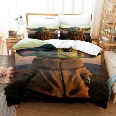 The Mandalorian Baby Yoda Cosplay Bedding Set Quilt Duvet Cover Sets (Online Order Only)