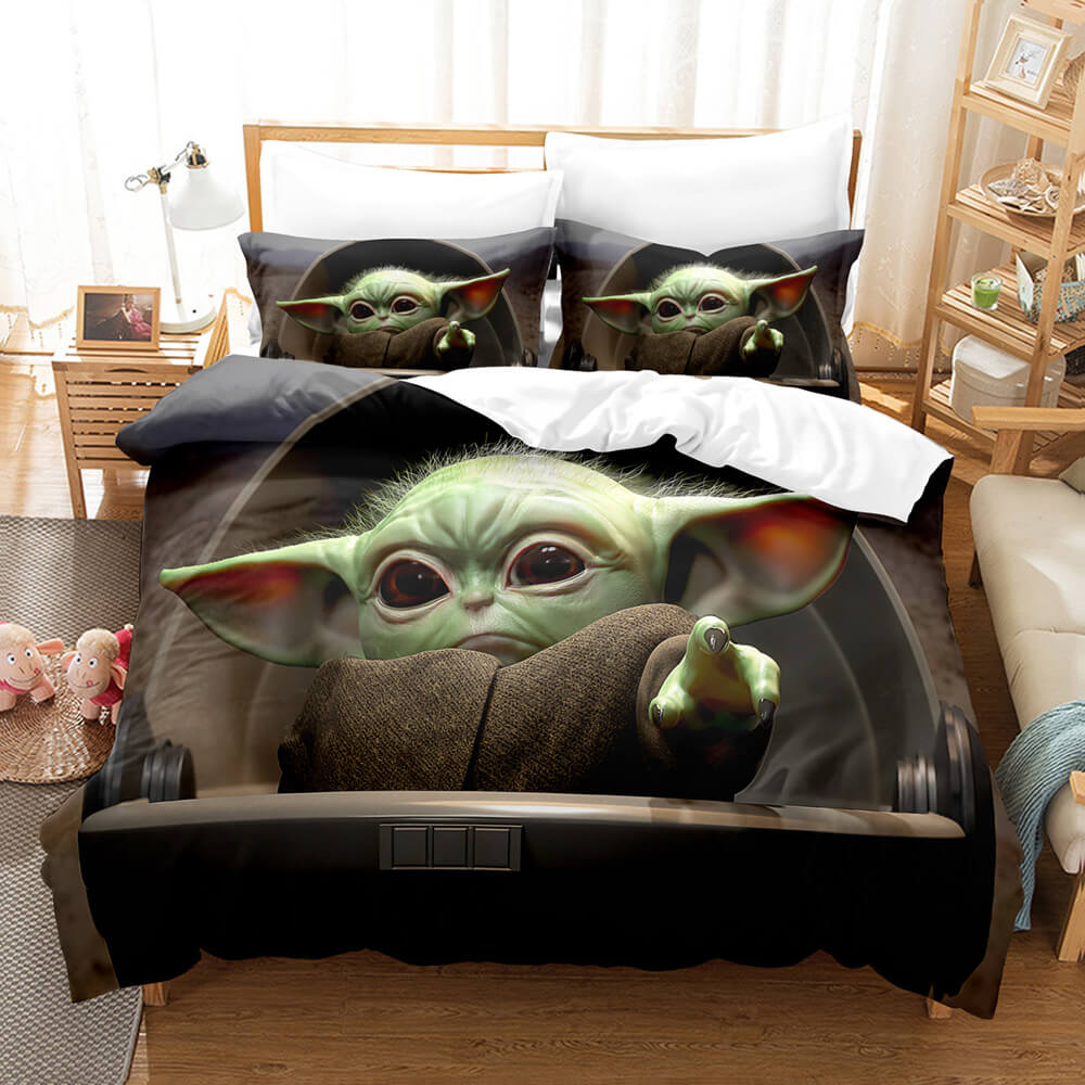 The Mandalorian Baby Yoda Cosplay Bedding Set Quilt Duvet Cover Sets (Online Order Only)