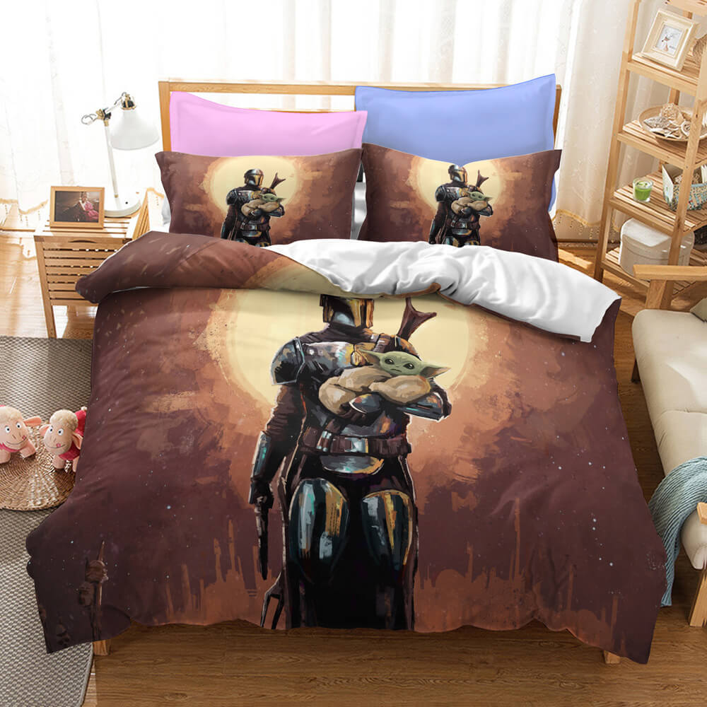 The Mandalorian Yoda Baby Pattern Bedding Quilt Covers Without Filler (Online Order Only)