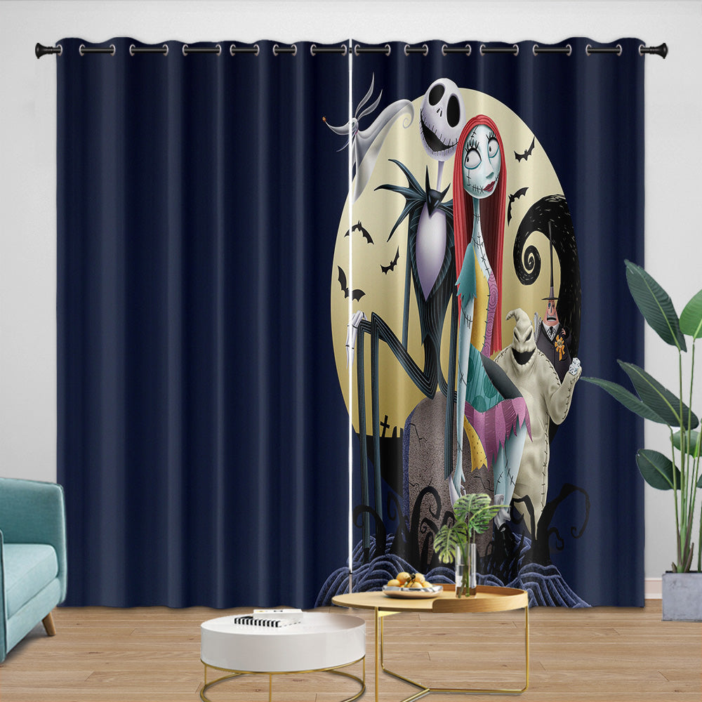 The Nightmare Before Christmas Curtains Blackout Window Drapes Room Decoration (Online Order Only)