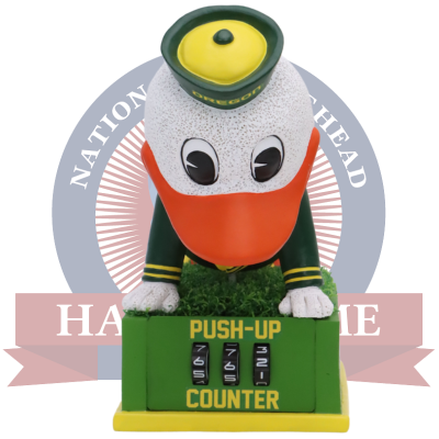 The Oregon Duck Oregon Ducks Mascot Push-Up Counter Bobblehead (Presale) (ONLINE ORDER ONLY)