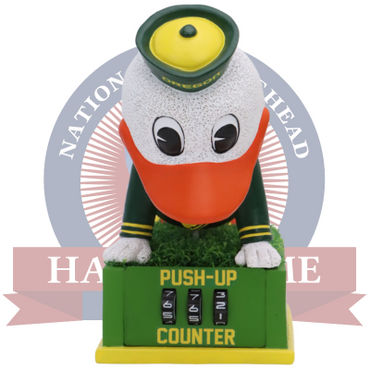 The Oregon Duck Oregon Ducks Mascot Push-Up Counter Bobblehead (Presale) (ONLINE ORDER ONLY)