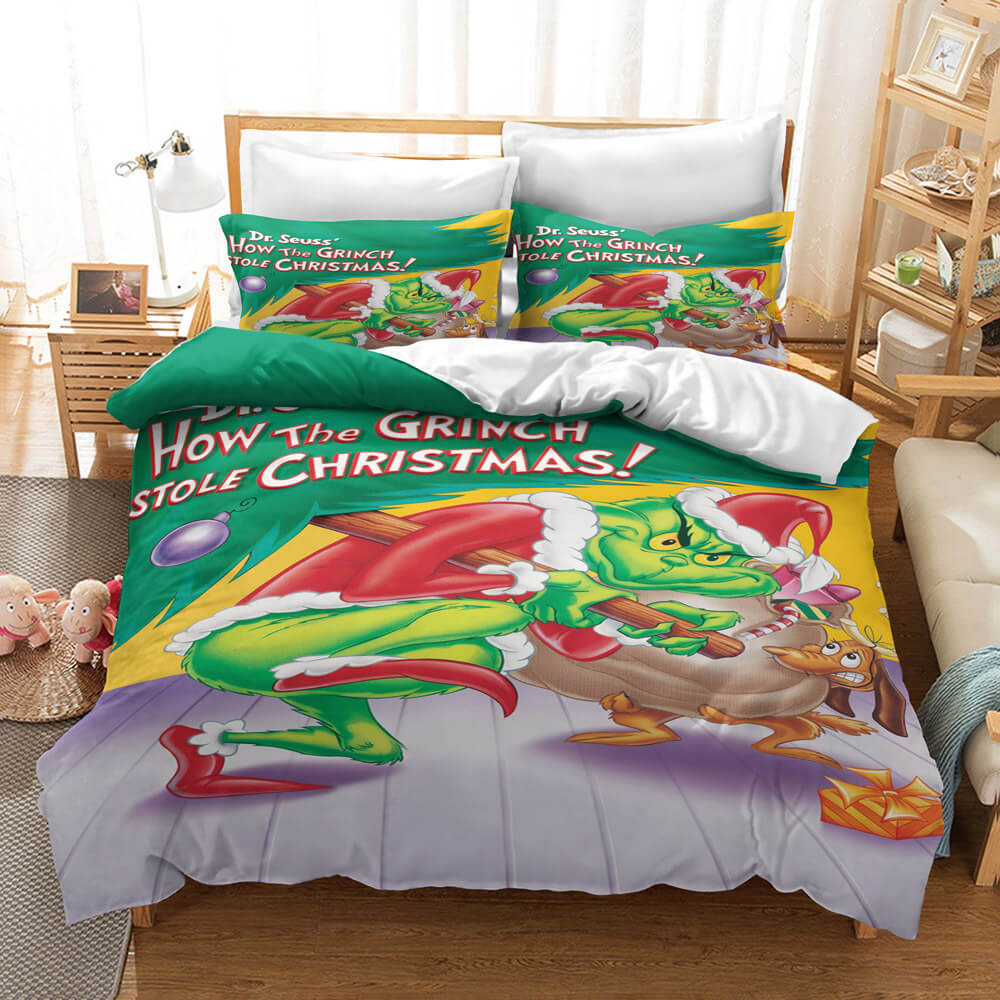How the Grinch Stole Christmas Cosplay Bedding Set Duvet Cover Sets (Online Order Only)