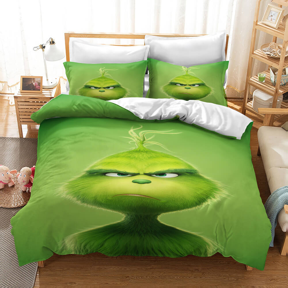 The Santa Grinch Christmas Cosplay Bedding Set Quilt Cover Without Filler (Online Order Only)