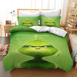 The Santa Grinch Christmas Cosplay Bedding Set Quilt Cover Without Filler (Online Order Only)