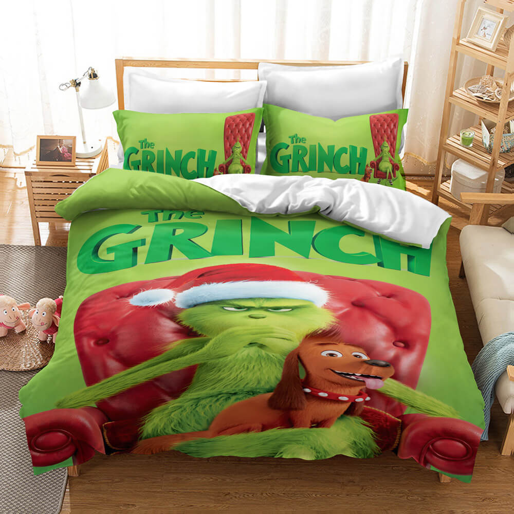 The Santa Grinch Christmas Cosplay Bedding Set Quilt Cover Without Filler (Online Order Only)