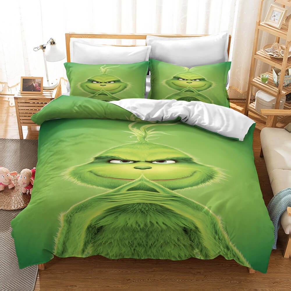 The Santa Grinch Christmas Cosplay Bedding Set Quilt Cover Without Filler (Online Order Only)