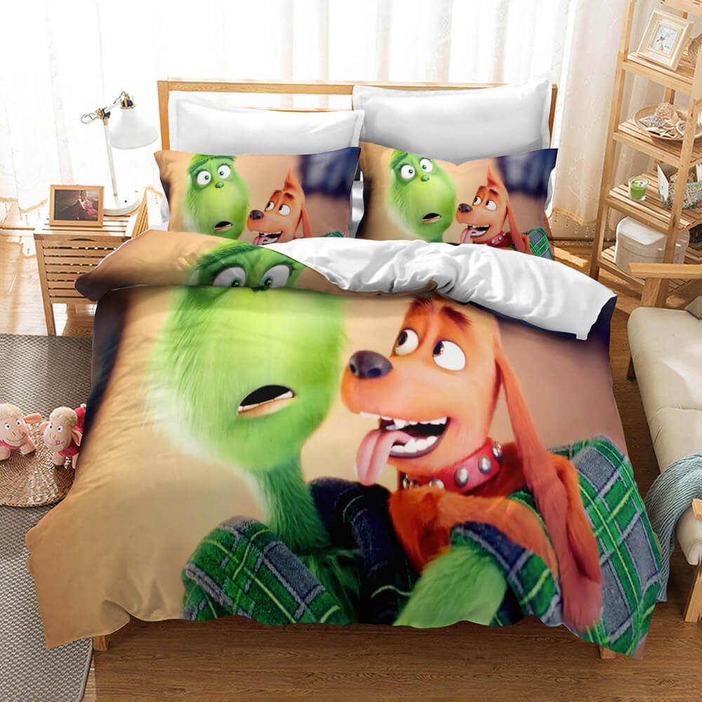 The Santa Grinch Christmas Cosplay Bedding Set Quilt Cover Without Filler (Online Order Only)