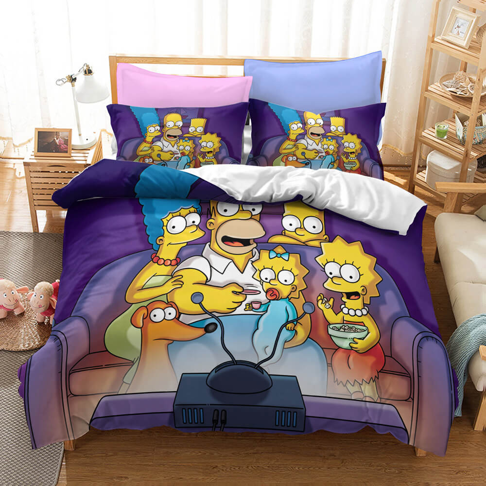 The Simpsons Pattern Bedding Set Quilt Covers Without Filler (Online Order Only)