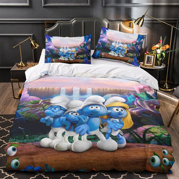 The Smurfs Bedding Set Quilt Duvet Cover Without Filler (Online Order Only)