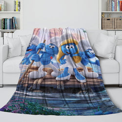 The Smurfs Blanket Flannel Throw Room Decoration (Online Order Only)