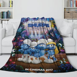 The Smurfs Blanket Flannel Throw Room Decoration (Online Order Only)