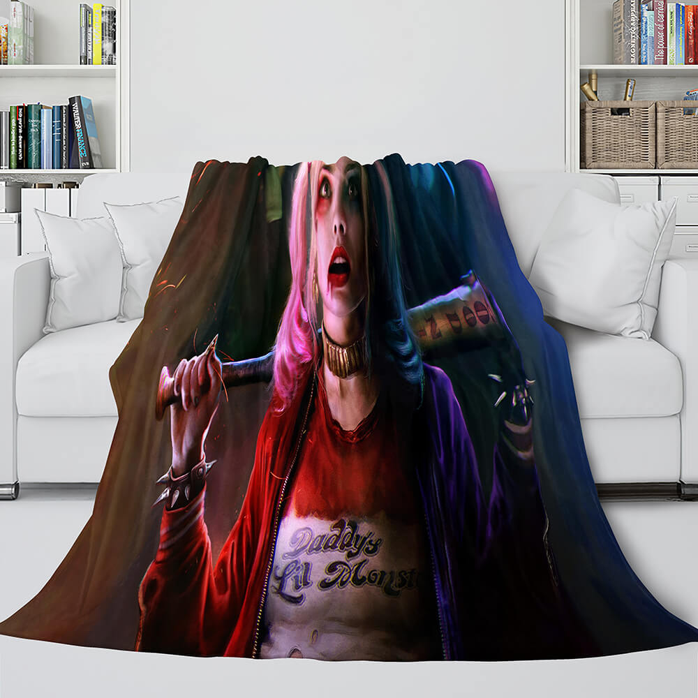 The Suicide Squad Harley Quinn Flannel Fleece Throw Cosplay Blanket (Online Order Only)