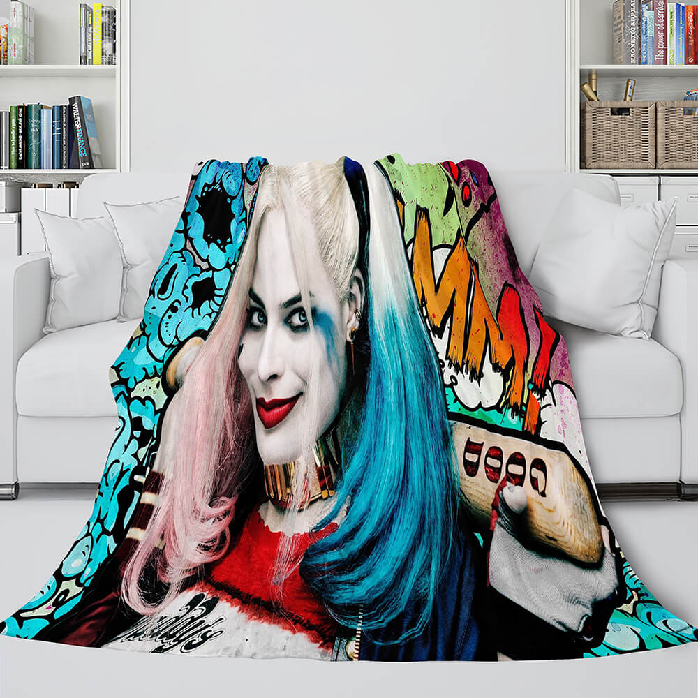 The Suicide Squad Harley Quinn Flannel Fleece Throw Cosplay Blanket (Online Order Only)