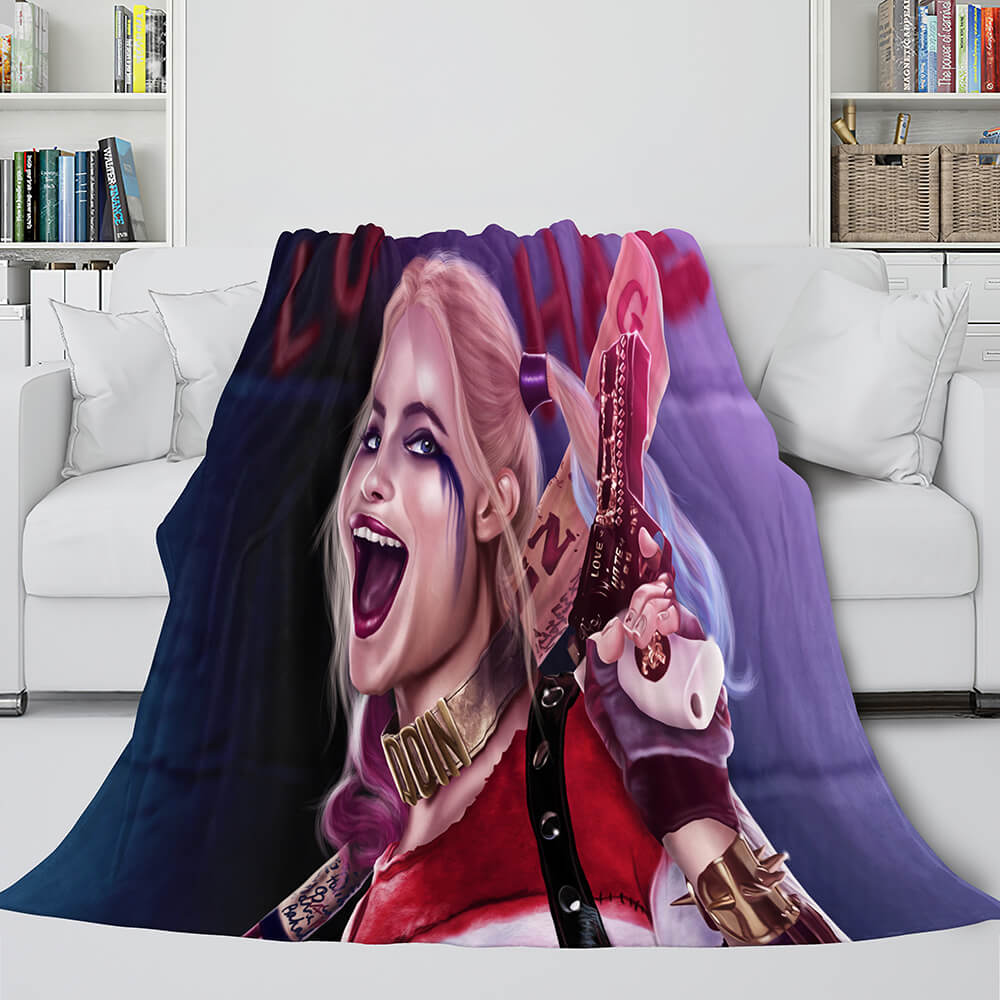 The Suicide Squad Harley Quinn Flannel Fleece Throw Cosplay Blanket (Online Order Only)