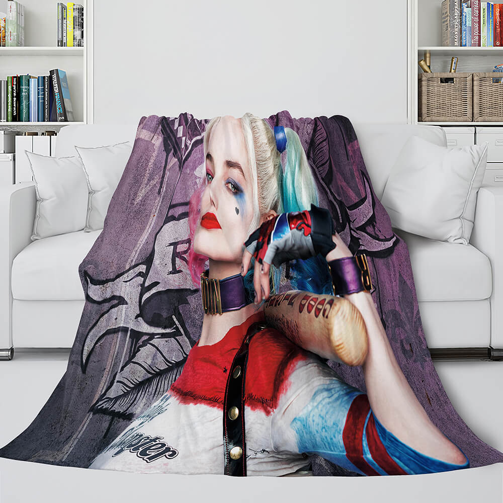 The Suicide Squad Harley Quinn Flannel Fleece Throw Cosplay Blanket (Online Order Only)