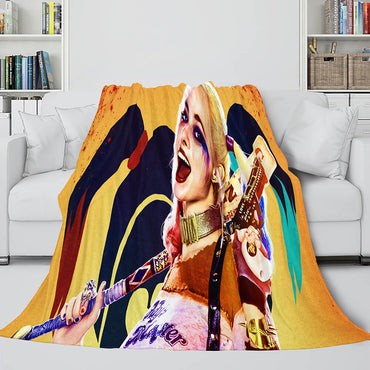 The Suicide Squad Harley Quinn Flannel Fleece Throw Cosplay Blanket (Online Order Only)