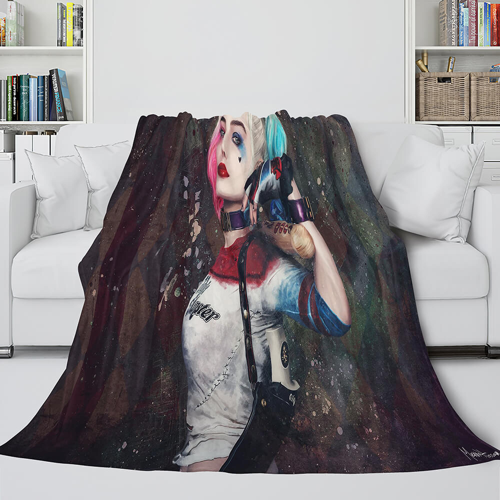 The Suicide Squad Harley Quinn Flannel Fleece Throw Cosplay Blanket (Online Order Only)