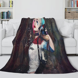 The Suicide Squad Harley Quinn Flannel Fleece Throw Cosplay Blanket (Online Order Only)