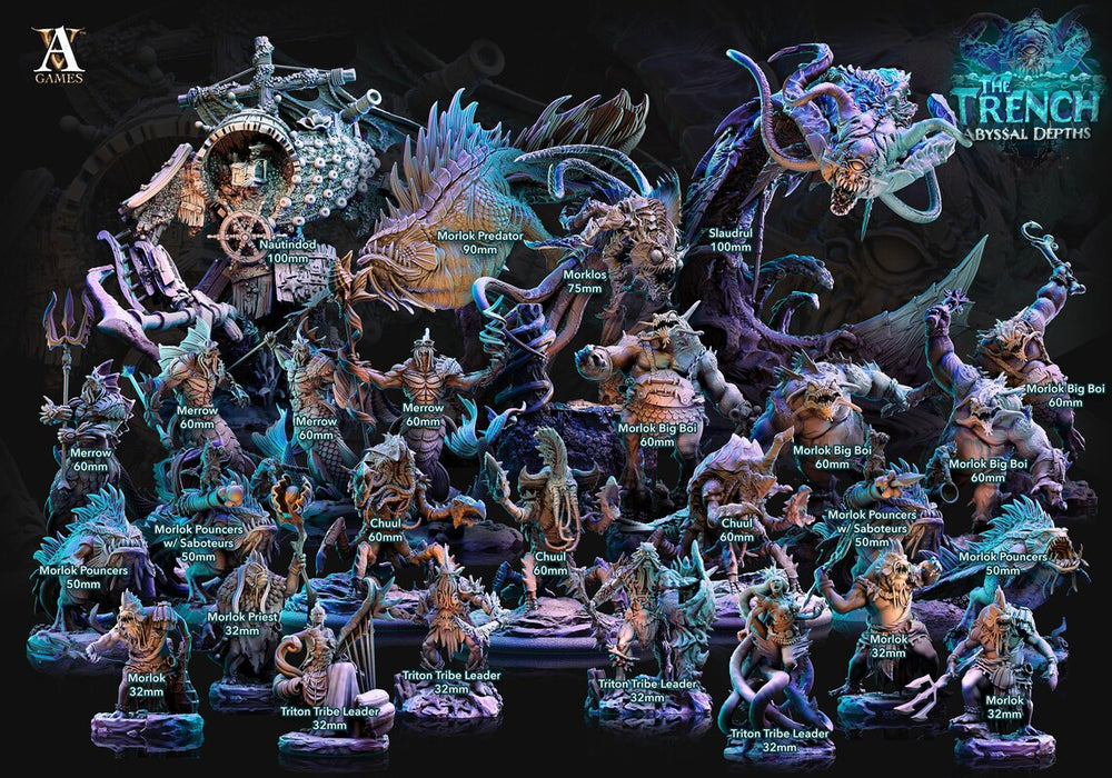3D Printed Archvillain Games Nautindod the Shipwreck Golem The Trench Abyssal Depths 28 32mm D&D (Online Only)