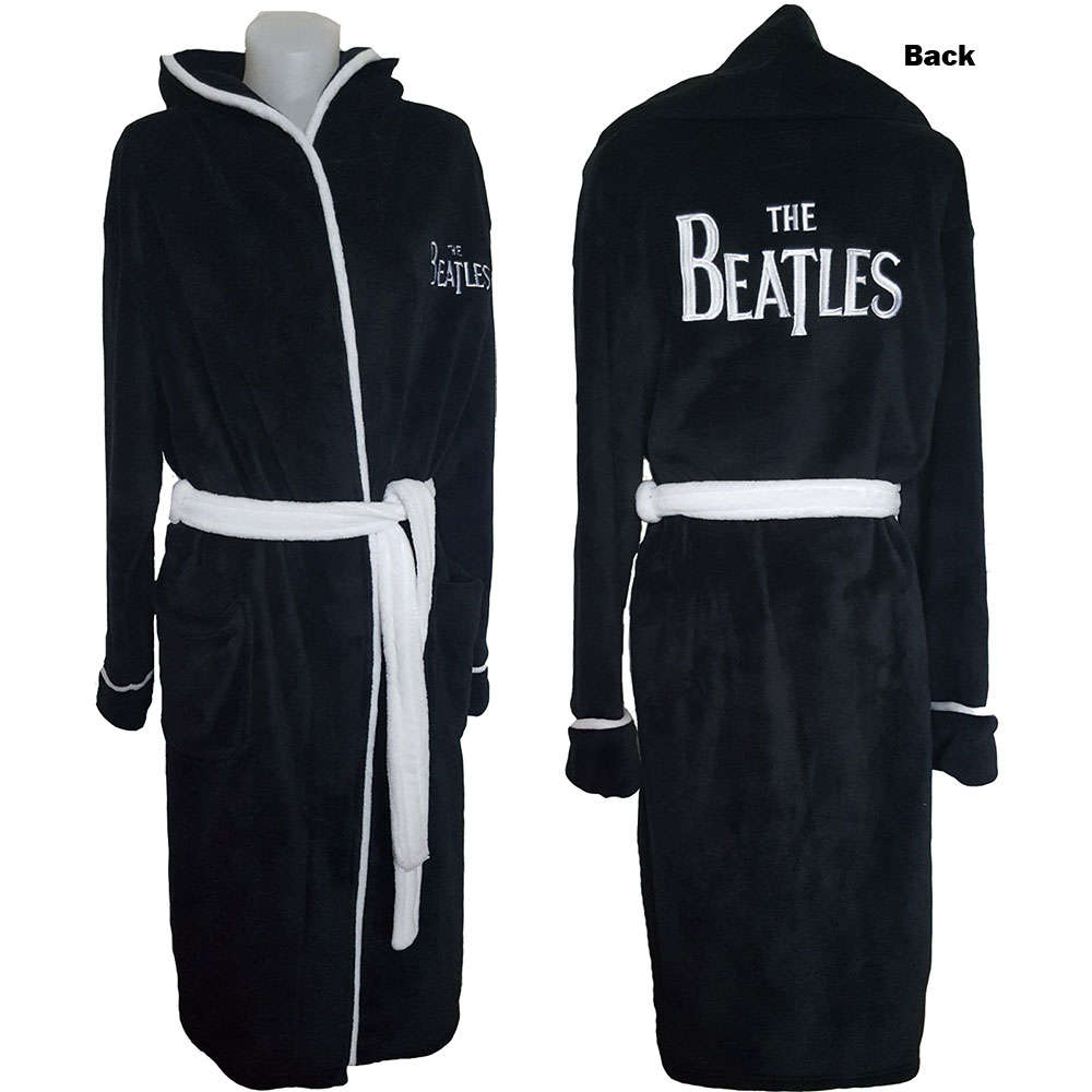 The Beatles Logo Plush Black Robe (Online Order Only)