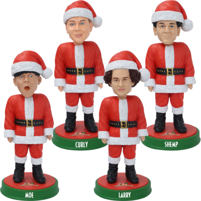 The Three Stooges Santa Bobbleheads (Presale) (ONLINE ORDER ONLY)