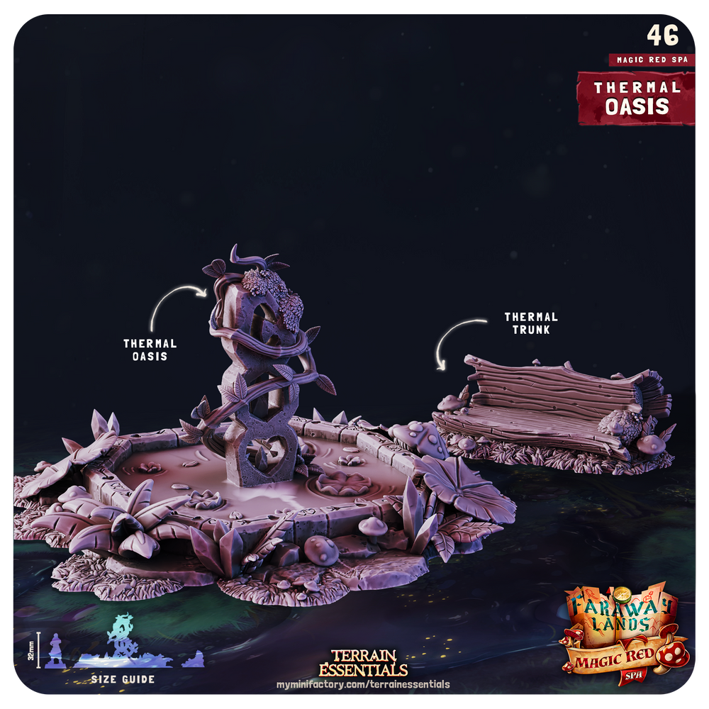 3D Printed Cast n Play Red Magic Spa Set 28mm 32mm D&D (Online Only)