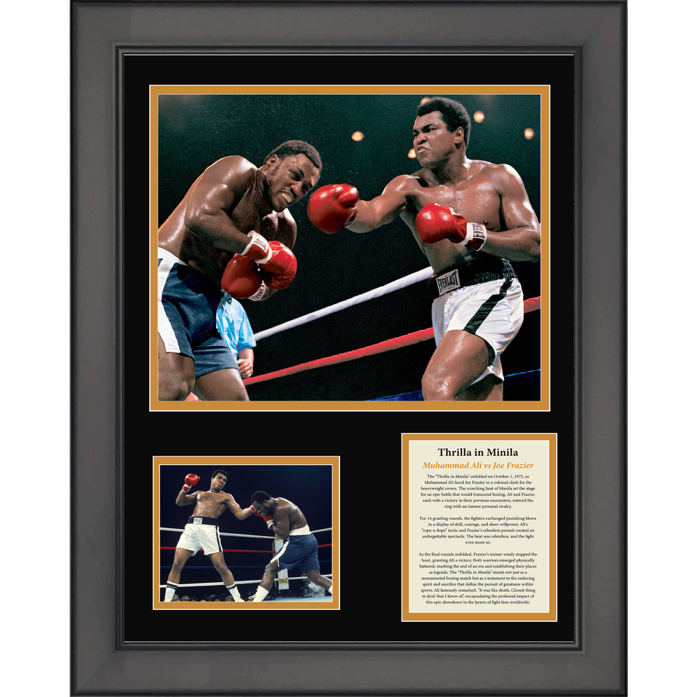 Framed Thrilla In Minila Muhammad Ali vs Joe Frazier Boxing 11"x14" Three Photo Collage (ONLINE ORDER ONLY)