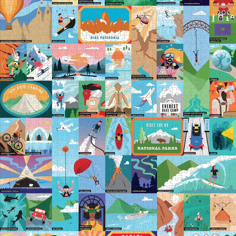 Thrilling Experiences for Adventure Seekers Bucket List 1000 Piece Jigsaw Puzzle Ridley