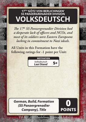 Flames of War: D-Day - Waffen-SS Command Card Pack (ONLINE ORDER ONLY)