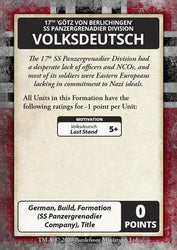 Flames of War: D-Day - Waffen-SS Command Card Pack (ONLINE ORDER ONLY)
