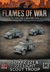 Flames of War: German SD KFZ 221 and 222 Light Scout Troop (Mid War) (ONLINE ORDER ONLY)