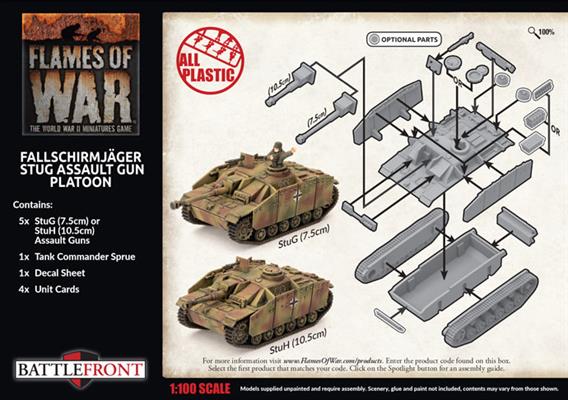 Flames of War: German Fallschirmjäger StuG Assault Gun Platoon (Late War) (ONLINE ORDER ONLY)