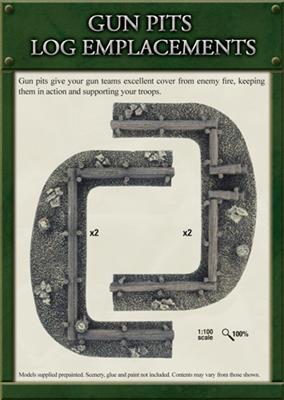 Flames of War: Log Emplacements - Gun Pit Markers (ONLINE ORDER ONLY)
