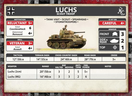 Flames of War: German Luchs (Panzer II) Scout Troop (Mid War) (ONLINE ORDER ONLY)