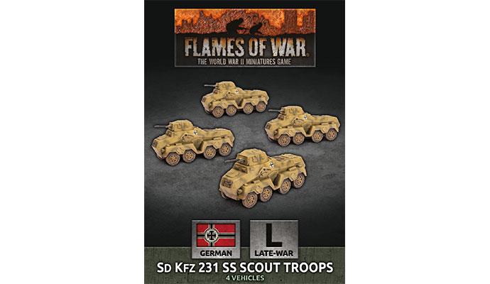Flames of War: German SD KFZ 231 SS Scout Troops (Late War) (ONLINE ORDER ONLY)