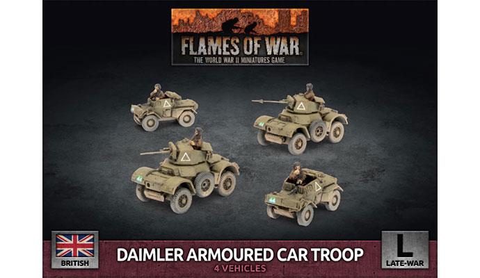Flames of War: British Daimler Armoured Car Troop (Late War) (ONLINE ORDER ONLY)