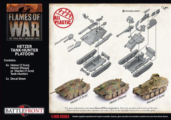 Flames of War: German Hetzer Tank-Hunter Platoon (Late War) (ONLINE ORDER ONLY)