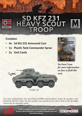 Flames of War: German SD KFZ 231 Heavy Scout Troop (Mid War) (ONLINE ORDER ONLY)