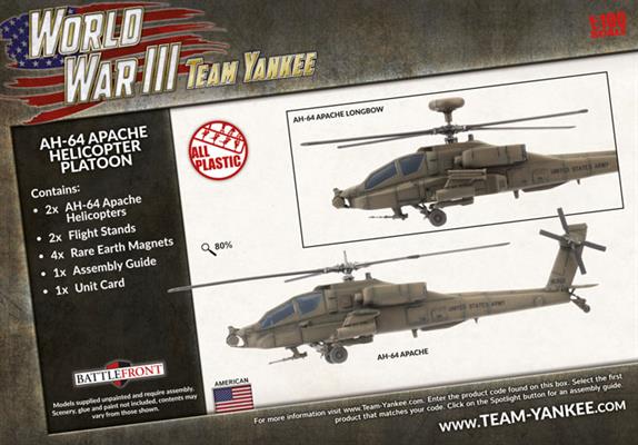 Team Yankee: AH-64 Apache Helicopter Platoon (ONLINE ORDER ONLY)