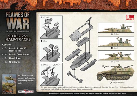 Flames of War: German SD KFZ 251 Half-Tracks (Mid War) (ONLINE ORDER ONLY)