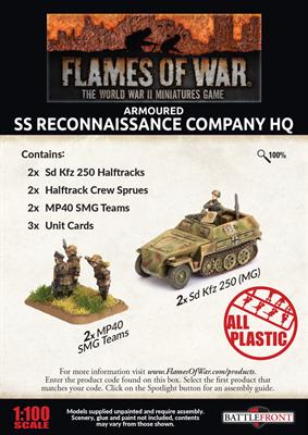 Flames of War: German Armoured SS Reconaissance Company HQ (Late War) (ONLINE ORDER ONLY)