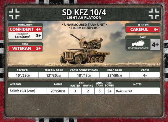 Flames of War: German SD KFZ 10/4 Light AA Platoon (Late War) (ONLINE ORDER ONLY)