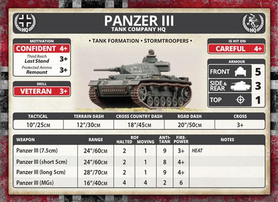 Flames of War: German Panzer III Tank Platoon (Mid War) (ONLINE ORDER ONLY)
