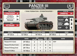 Flames of War: German Panzer III Tank Platoon (Mid War) (ONLINE ORDER ONLY)