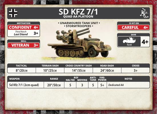 Flames of War: German SD KFZ 7/1 Quad AA Platoon (Mid War) (ONLINE ORDER ONLY)