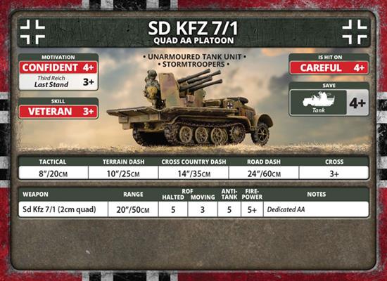 Flames of War: German SD KFZ 7/1 Quad AA Platoon (Late War) (ONLINE ORDER ONLY)