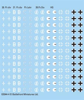 Flames of War: German Heer Panzer Decals (ONLINE ORDER ONLY)