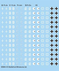 Flames of War: German Heer Panzer Decals (ONLINE ORDER ONLY)