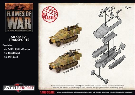 Flames of War: German SD KFZ 251 Transports (Late War) (ONLINE ORDER ONLY)